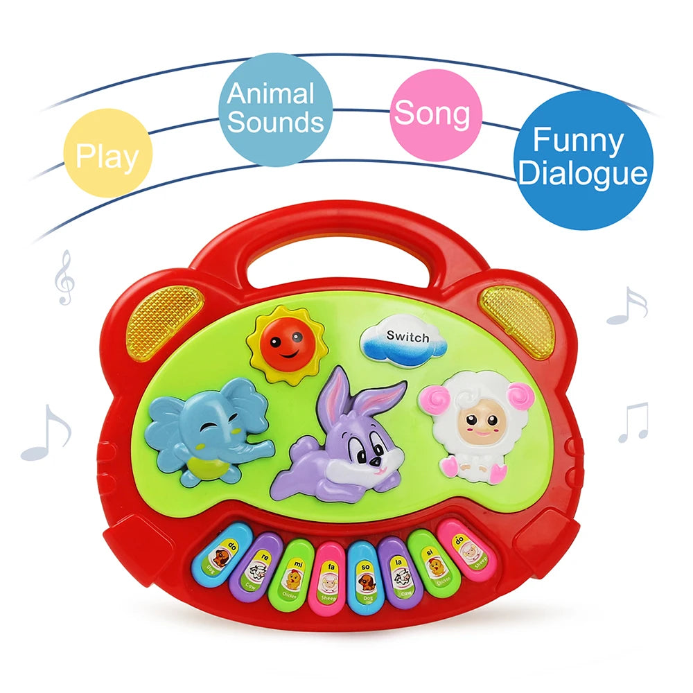 Animal Sound Piano Toy – Flashing Lights & Music for Kids