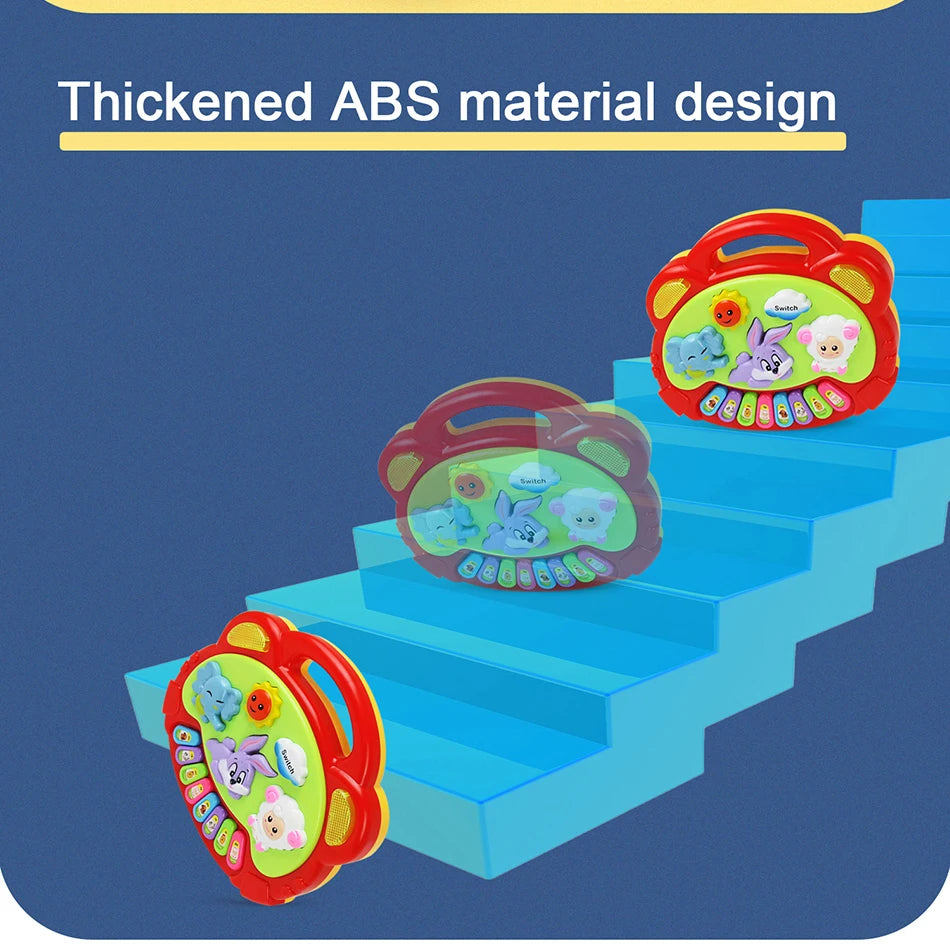 Animal Sound Piano Toy – Flashing Lights & Music for Kids