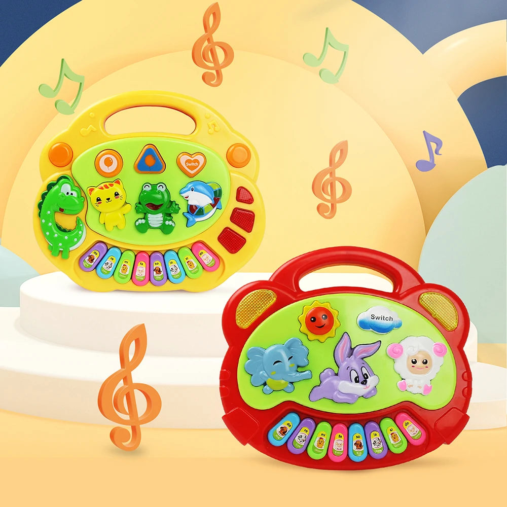 Animal Sound Piano Toy – Flashing Lights & Music for Kids
