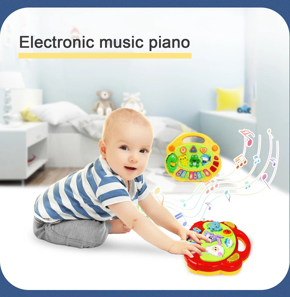 Animal Sound Piano Toy – Flashing Lights & Music for Kids