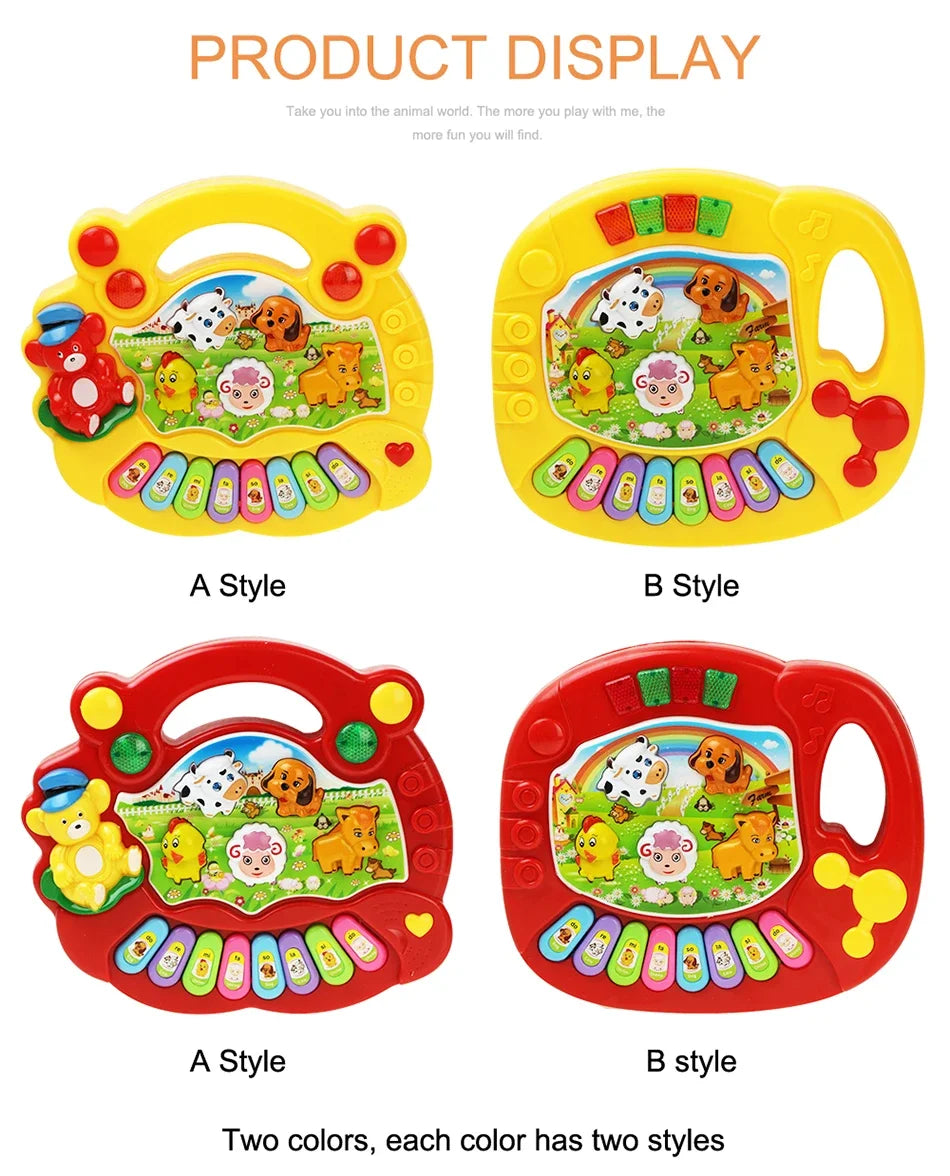 Animal Sound Piano Toy – Flashing Lights & Music for Kids