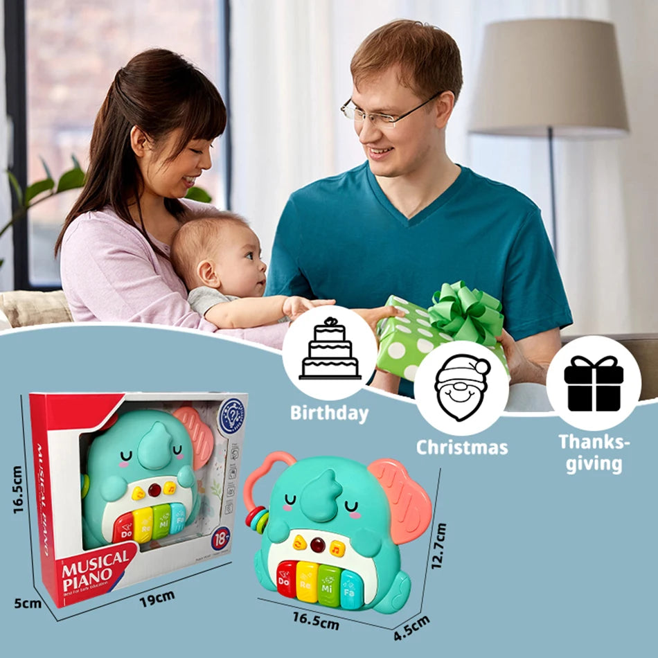 Animal Sound Piano Toy – Flashing Lights & Music for Kids